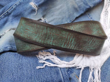 Personalized Handmade Turquoise Leather Belt with Brown Wash - Perfect Men's Gift for Style and Function, Unique and High-Quality Accessory