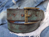 Custom Handmade Turquoise Leather Belt with Brown Wash - Stylish and Functional Gift for Men Unique and High-Quality Accessory