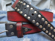 Steampunk Belt, Men's Belt,Men's Red Leather,Studded Belt,Custom leather belts,Mens Apparel, Red Belt,Christmas Belt, Design Accessories Men