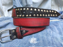 Steampunk Belt, Men's Belt,Men's Red Leather,Studded Belt,Custom leather belts,Mens Apparel, Red Belt,Christmas Belt, Design Accessories Men