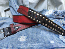 Steampunk Belt, Men's Belt,Men's Red Leather,Studded Belt,Custom leather belts,Mens Apparel, Red Belt,Christmas Belt, Design Accessories Men