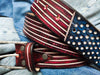 Handcrafted USA Leather Belt for Men Adjustable Jeans Belt with American Flag Detail Fashion Accessory and Perfect Gift