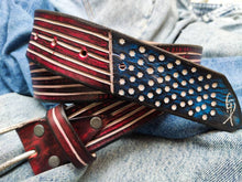 Artisan Leather, USA Belt, Men's Belt, Leather Belt, Men's Leather Belt, Jeans Belt, Fashion Accessories, Men's Gift, American flag