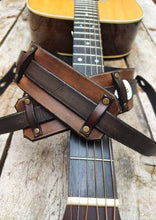 Personalized Brown Leather Guitar Strap - Gift for Musicians