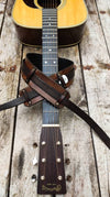 Brown leather guitar strap