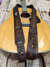 Ishaor Brown Leather Guitar Strap - Personalized Gift for Musicians