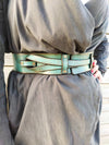 Boho Style Turquoise Leather Waist Belt Handcrafted Womens Accessory