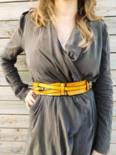 Handcrafted Yellow Leather Waist Belt - Unique Gift for Her - Women's Leather Dress Belt