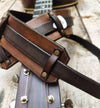 Brown leather guitar strap