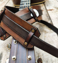 Leather Guitar Strap, brown leather guitar belt  personalized guitar strap, gift for musician,