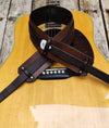 Brown leather guitar strap