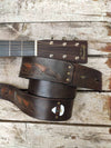 Ishaor Brown Leather Guitar Strap - Personalized Gift for Musicians