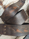 Ishaor Brown Leather Guitar Strap - Personalized Gift for Musicians