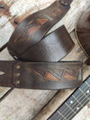 Ishaor Brown Leather Guitar Strap - Personalized Gift for Musicians