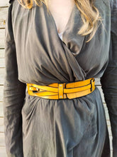 Handcrafted Yellow Leather Waist Belt - Unique Gift for Her - Women's Leather Dress Belt