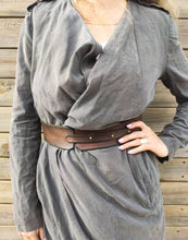 Unique Brown Leather Waist Belt for Women - Wide Dress Belt - Leather Gift for Her - Handmade by ISHAOR