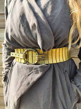 Gold Leather Wide Waist Belt for Women - Personalized Dress Belt - Statement Fashion Belt - Father's Day Gift