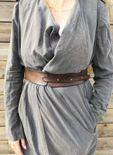 Unique Brown Leather Waist Belt for Women - Wide Dress Belt - Leather Gift for Her - Handmade by ISHAOR