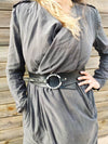 Black waist belt with ring