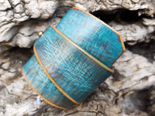 Turquoise Leather Wrap Bracelet - Handmade Boho Design for Women - Wide  Unique - with Gold Zina Bracelet