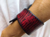 Handmade Red Leather Wrap Bracelet - Luxury Boho Wide Design for Women