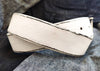 Vintage Leather Belt - White with black Wash