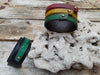 Rasta Leather Bracelet Cuff Rastafarian Leather Wristband in Red Yellow Green by Ishaor