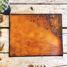 Handmade Personalized Leather Mousepad with Gold Stamping - Shades of Brown - Office or WFH Gift