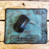 Turquoise Mouse pad with stamps