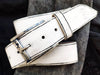 Vintage Leather Belt - White with black Wash