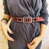 Unique Red Leather Belt for Men and Women - Buckle Style Accessories and Gift Option