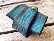 Custom Turquoise Leather Wrap Bracelet with Initials