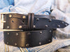 Mens Black Leather Belt with Guitar Pick Buckle - Perfect Gift for any Music Lover