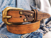 Custom Brown Leather Mens Belt with Buckle - Stylish Gift for Him