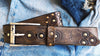 Ishaor Biker Style Brown Leather Belt - Mens Fashion Motorcycle Buckle - Customized Unique Belts