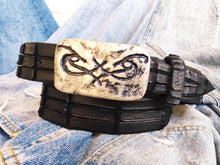 Artisan Made Mens Belt - Genuine Black Leather with Original Ishaor Silver Buckle - Personalized and Stylish Mens Gift