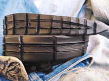 Artisan Made Mens Belt - Genuine Black Leather with Original Ishaor Silver Buckle - Personalized and Stylish Mens Gift