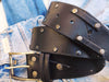 Mens Black Leather Belt with Guitar Pick Buckle - Perfect Gift for any Music Lover