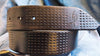 Personalized Brown Leather Belt with Unique Computer Parts Embossing - Sophisticated Texture for Customizable Gift