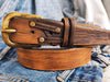 Custom Brown Leather Mens Belt with Buckle - Stylish Gift for Him