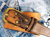 Custom Brown Leather Mens Belt with Buckle - Stylish Gift for Him