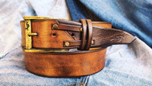 Unique Handmade Brown Men's Leather Belt the Perfect Leather Gift for him or her Medieval leather belt Leather Men's accessories ishaor