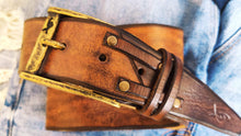 Unique Handmade Brown Men's Leather Belt the Perfect Leather Gift for him or her Medieval leather belt Leather Men's accessories ishaor