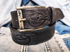 Ishaor Tribal Handmade Black Leather Belt - Unique Gift for Men