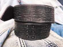 Ishaor Handmade Black leather belt  embossed with RCA  stunning and original belt with vintage finish from Genuine full grain leather