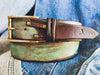 Mens Vintage Leather Belt Turquoise Customized Gift for Him Christmas Accessories