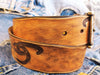 Western Style Brown Leather Belt with Tribal Ishaor Logo and Vintage Finish - Rodeo Fashion