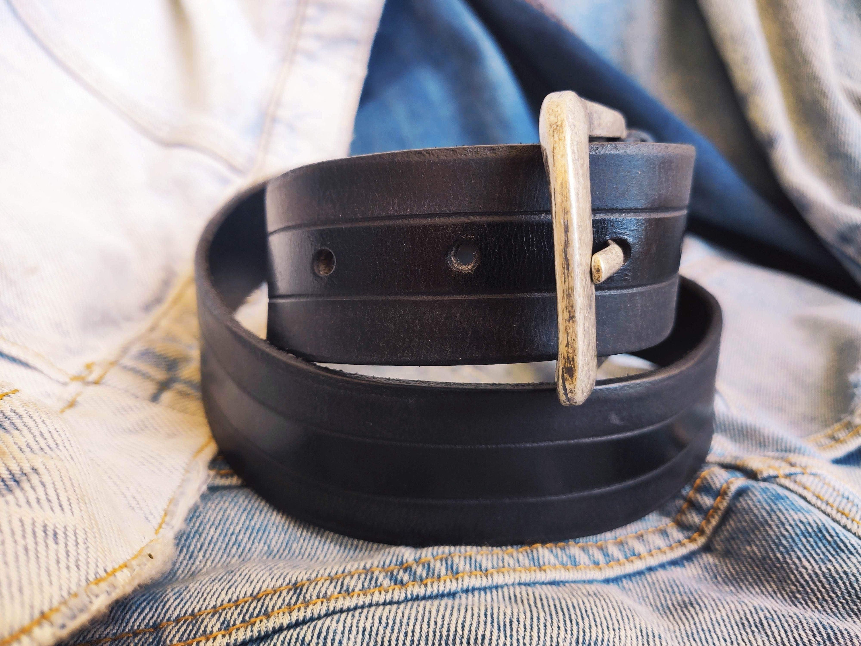 Men's Leather Accessories, Silver Buckle, Leather Belt, Black Belt, Leather Belt with Buckle, Men's Belt, Leather Buckle Belt, Leather Wear