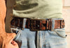 Vintage Designer Mens Leather Belt - Customized Artisan Ishaor Holiday Gift