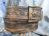 Vintage Leather Belt - Black with Brown Wash